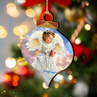 Angel with Cardinal Wooden Ornaments by Gelsinger - Nativity Holiday Decor - 8031154-DG