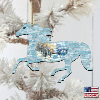 Running Horse Wooden Ornaments by G. DeBrekht - Wildlife Holiday Decor - 8198152