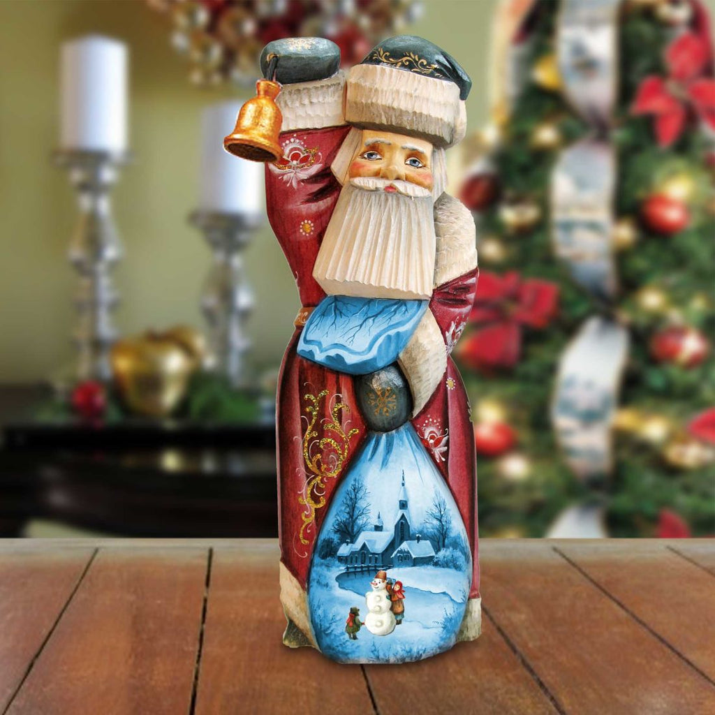 Home Sweet Home Santa Hand-Painted WOODCARVED Masterpiece by G. DeBrekht - Christmas Santa Snowman Decor - 2421110 *** PRE-ORDER - Handmade Just for You! ***