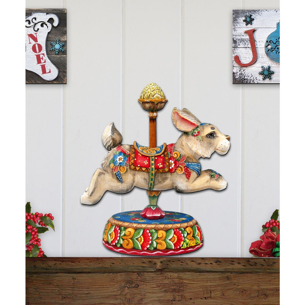 Carousel Bunny Easter Holiday Door Decor by G. DeBrekht - Carousel Holiday Decor - 8114042H