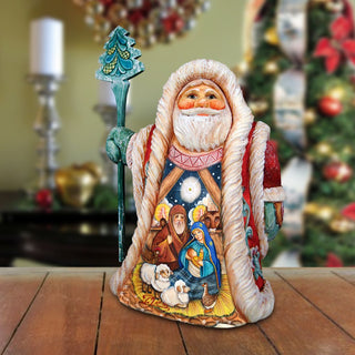 Holy Sculpture Regal Santa Handcrafted Christmas Figurine - G. DeBrekht - Christmas Santa Snowman Decor - 532330