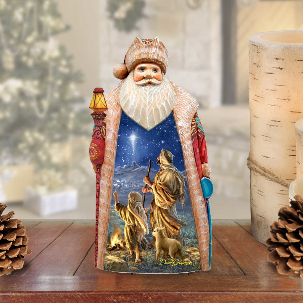 Shepherds Keeping Watch Hand-Painted WOODCARVED Figurine by D. Gelsinger - Nativity Holiday Decor - 242109-1838