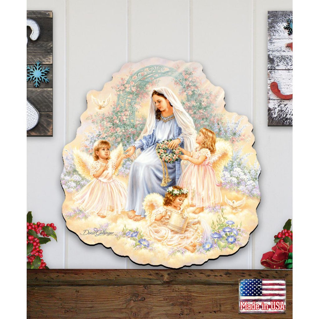 Gift of Faith Angel Wreath Nativity Door Decor by D. Gelsinger - Nativity Holiday Decor - 8461032H-0201