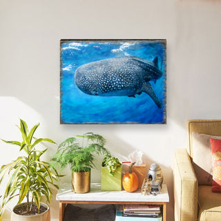 Blue Whale Art Wooden Wall Art by Nature Wonders - Nature Wildlife Decor - 95401B