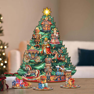 Nutcracker Christmas Tree Eco Wood Set by G.DeBrekht Christmas Decor - 8091501