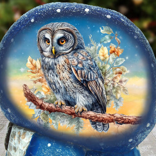 Wise Owl Santa with Bag Hand-Painted WOODCARVED Masterpiece by G. DeBrekht - Christmas Decor - 8215563
