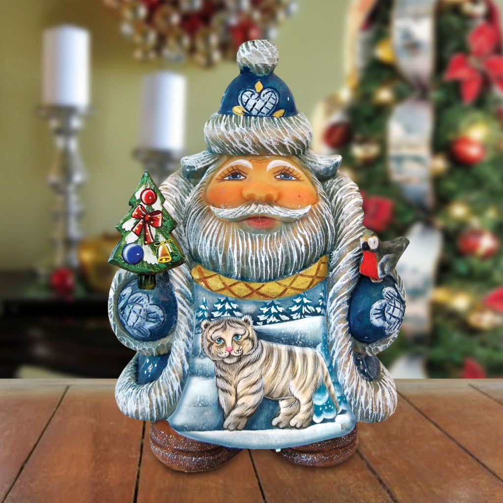 Cuddle Cub Santa Handcrafted Christmas Figurine - G. DeBrekht - Christmas Santa Snowman Decor - 533423