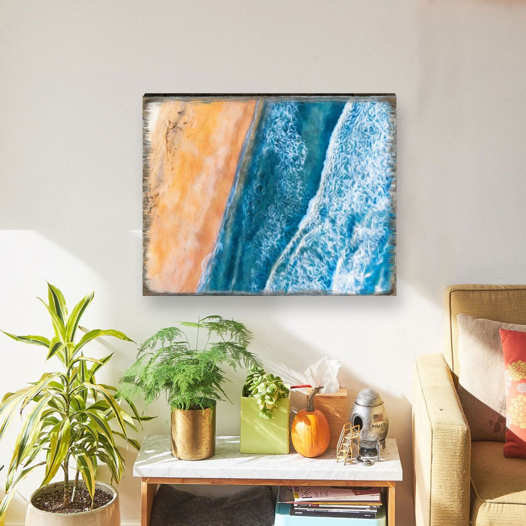 Ocean Shore Art Wooden Wall Art by Nature Wonders - Nature Wildlife Decor - 95399B