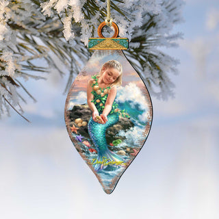 Princess of The Sea Cone Wooden Ornaments by Gelsinger - Coastal Holiday Decor - 8041112-1611
