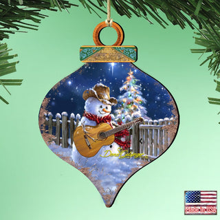 Guitarist Snowman Wood Ornament Dona Gelsinger Holiday Tree Ornament 8031120-1531
