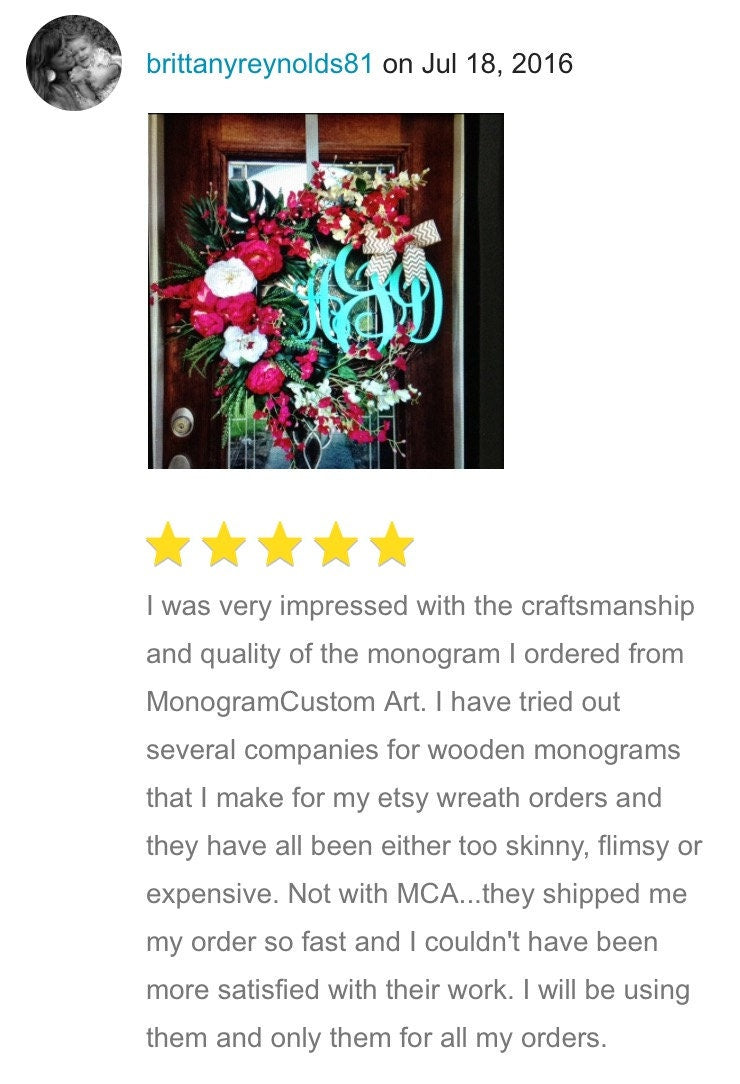 Wooden Personalized Monogram Wall Hanging, Classic Combo Personalized Monogram, Painted Personalized Monogram, Home Decor, Wall Art, Wedding Decor, Two Fonts