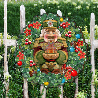 Nutcracker's Wreath Gift Holiday Door Decor by G. DeBrekht - Christmas Decor - 8185321H