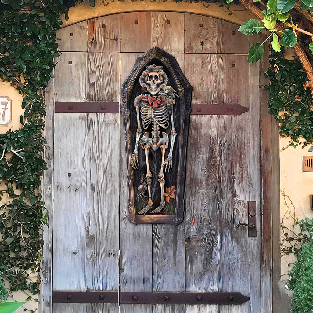 Skeleton Coffin Holiday Door Decor by G. DeBrekht - Halloween Decor - 8652797H