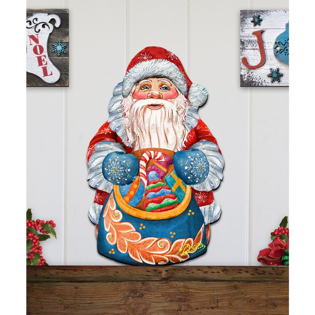 Birdie Santa Christmas Door Decor by G. DeBrekht - Christmas Santa Snowman Decor - 8117902H