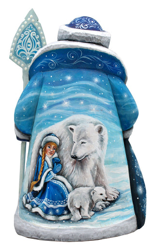 Father Frost and Arctic Animals Santa Hand-Painted WOODCARVED Masterpiece by G. DeBrekht - Christmas Decor - 821714-2