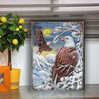 Eagle Art Wooden Wall Art by Nature Wonders - Nature Wildlife Decor - 95219B