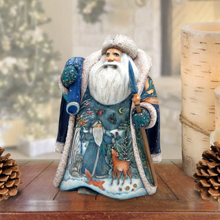 Meeting with Forest Friends Santa Hand-Painted WOODCARVED Figurine by G. DeBrekht - Christmas Decor - 821708 *** PRE-ORDER - Handmade Just for You! ***