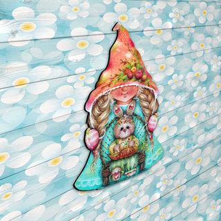 Gnome Girl Bunny Easter Door Decor by Jamie Mills-Price - Easter Spring Decor - 8457610H