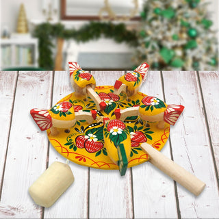 Pecking Chicken Hen Old-World Animated Spinning Decor by Designocracy - Wildlife Holiday Decor - 191001Y