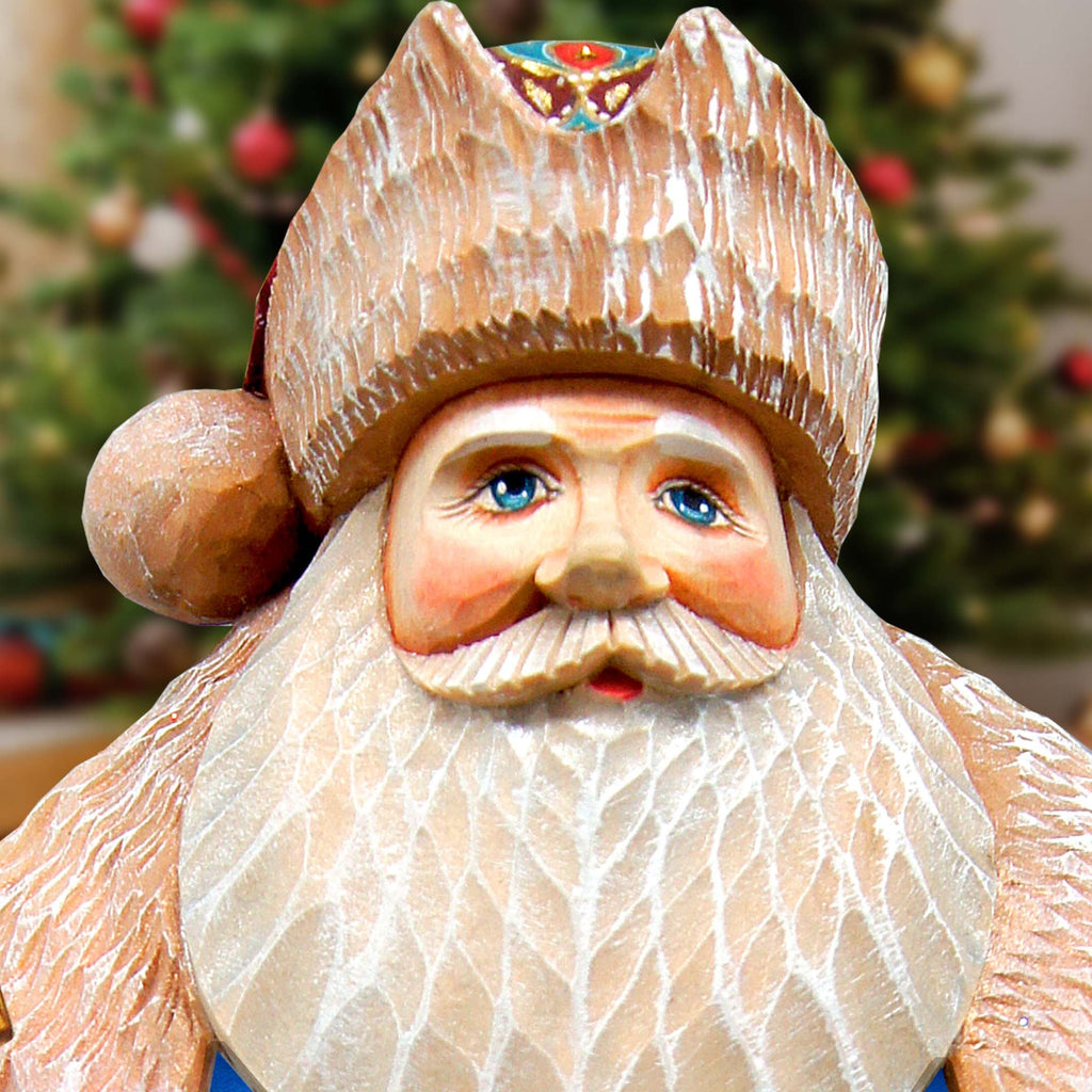 Nativity with Angel Santa Hand-Painted WOODCARVED Masterpiece by G. DeBrekht - Nativity Holiday Decor - 210232SE