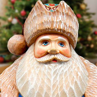 Nativity with Angel Santa Hand-Painted WOODCARVED Masterpiece by G. DeBrekht - Nativity Holiday Decor - 210232SE