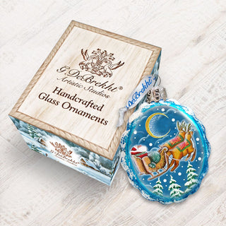 Up-Up and Away Mercury Glass Ornament by G. DeBrekht - Christmas Santa Snowman Decor - 777384