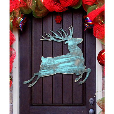 Rustic Prancing Deer Wildlife Door Decor - Wildlife Holiday Decor - 8198211-3H