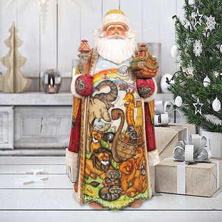 Noah's Ark Santa devotion Santa Hand-Painted WOODCARVED Masterpiece by G. DeBrekht - Nativity Holiday Decor - 215831 *** PRE-ORDER - Handmade Just for You! ***