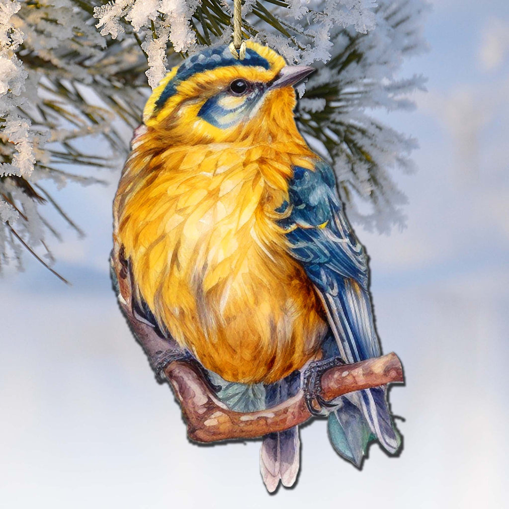 Alaskan Forest Bird Wooden Ornaments by G.Debrekht - Wildlife Holiday Decor - 8710005-4