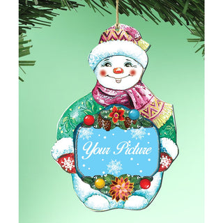 Snowman Christmas Picture Frame Ornaments - Ornament for Photo - Christmas Santa Snowman Decor - 8116010PF