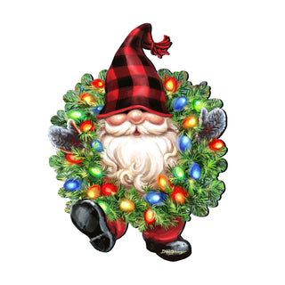 Christmas Gnome Holiday Door Wreath by D. Gelsinger - Christmas Decor - 8461053H-DG