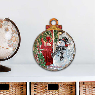 Winter Arrival Snowman Christmas Outdoor Decor Large Ornament by G. DeBrekht - Christmas Santa Snowman Decor - 8121127M-DG