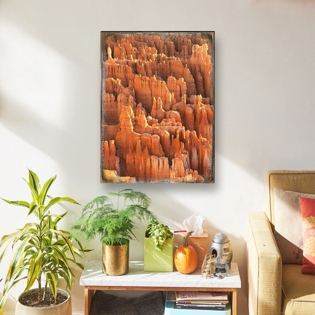 Rocky Mountain Side Wooden Wall Art by Nature Wonders - Nature Wildlife Decor - 95285B