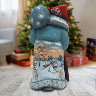 Village Winter Santa Hand-Painted WOODCARVED Masterpiece by G. DeBrekht - Christmas Decor - 82150992