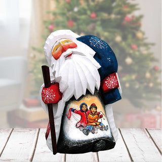 A Childs Day in the Snow Hand-Painted WOODCARVED Masterpiece by G. Debrekht - Christmas Decor - 821502 *** PRE-ORDER - Handmade Just for You! ***