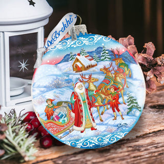 Long-awaited Courier Glass Ornament Limited Edition by G. DeBrekht - Christmas Santa Snowman Decor - 73843