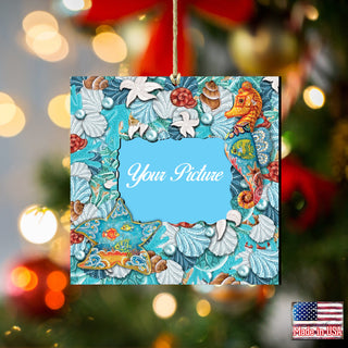 Coastal Picture Frame Ornaments - Ornament for Photo - Coastal Holiday Decor - 8112183PF