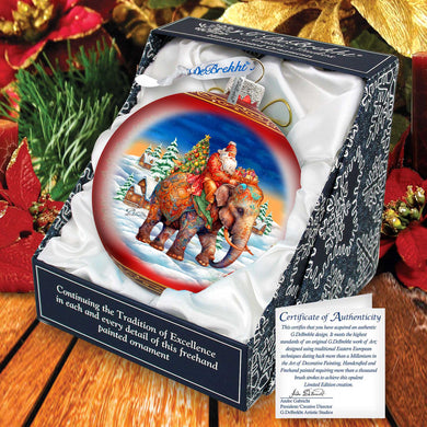 a christmas ornament in a box on a table