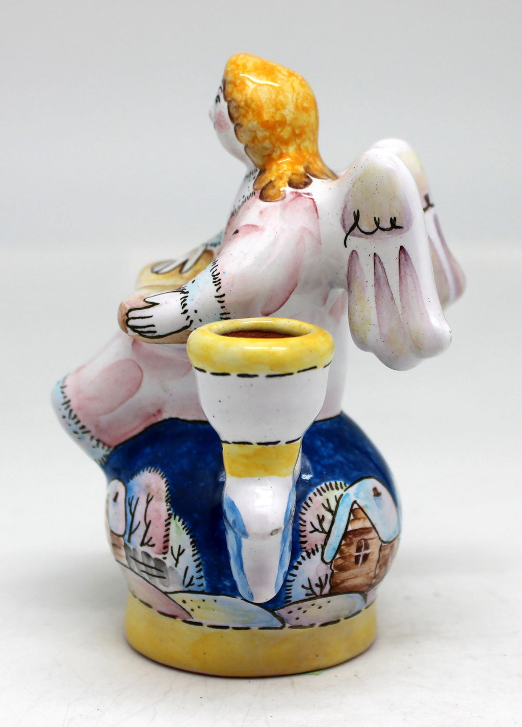 One-of-a-Kind Angel Unique Hand Painted Porcelain Candle Holder 4