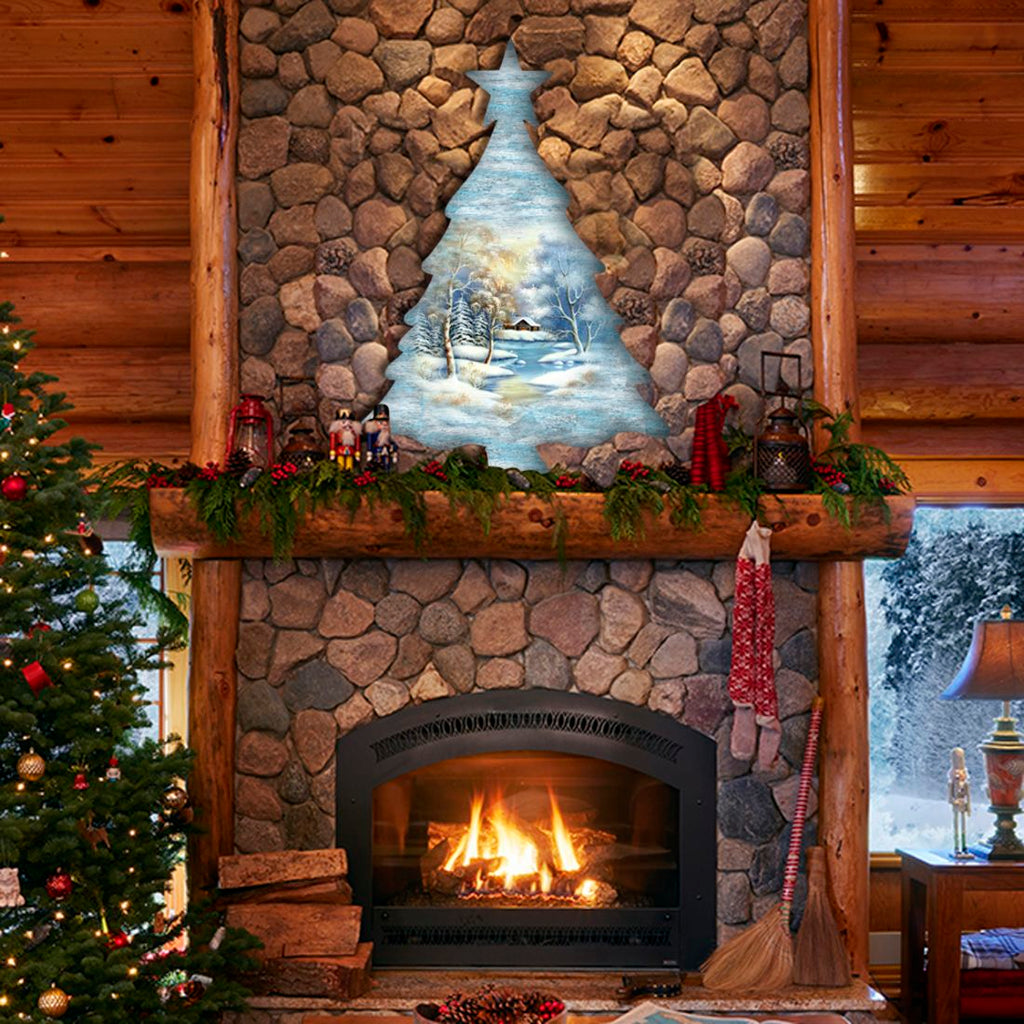 Winter Tree Wildlife Door Decor - G. DeBrekht - Wildlife Holiday Decor - 8198812H