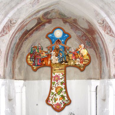 Nativity Cross Outdoor Decor by G. DeBrekht - Nativity Holiday Decor - 8191164F
