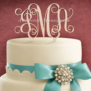 Wedding Cake Topper - Custom CAKE TOPPER Monogram Wooden, Unpainted, Wedding Initial Monogram, Birthday, Celebration, Anniversary 4101