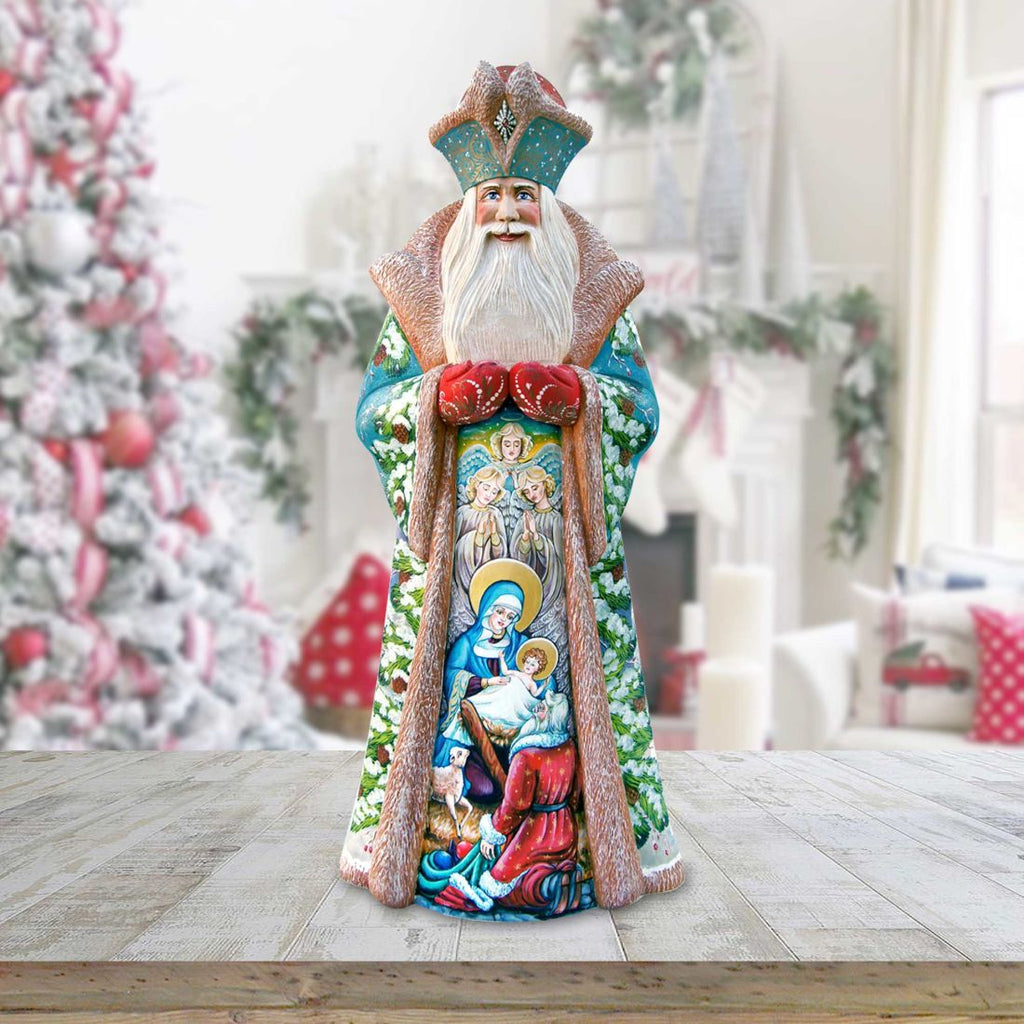Giving Gifts Santa Extra-large Hand-Painted WOODCARVED Masterpiece by G. DeBrekht - Christmas Decor - L288012