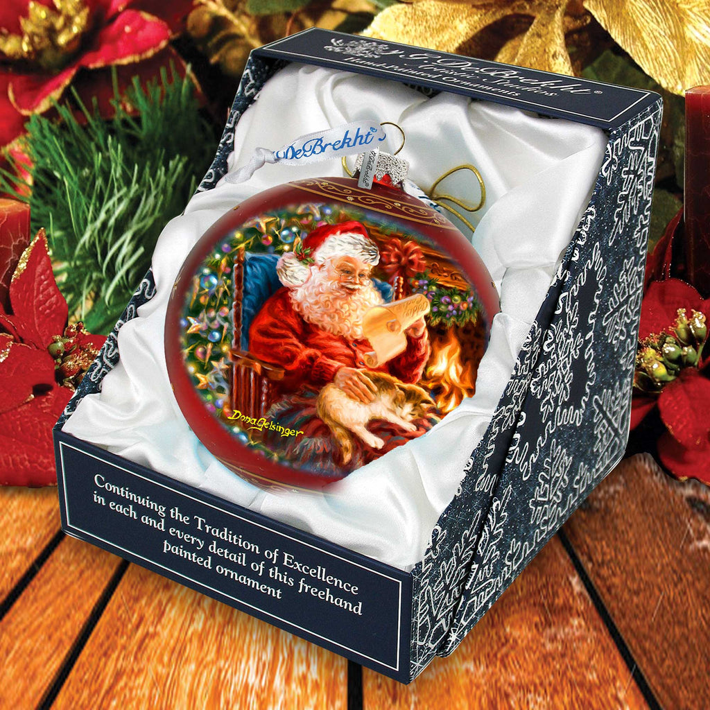 House Warming Santa Lg Glass Ornament in Red by Gelsinger - Christmas Decor - 73924R-DG