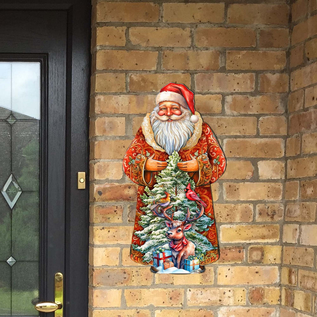 Santa with Forest Friends Holiday Door Decor by G. Debrekht - Christmas Santa Snowman Decor - 8691409H