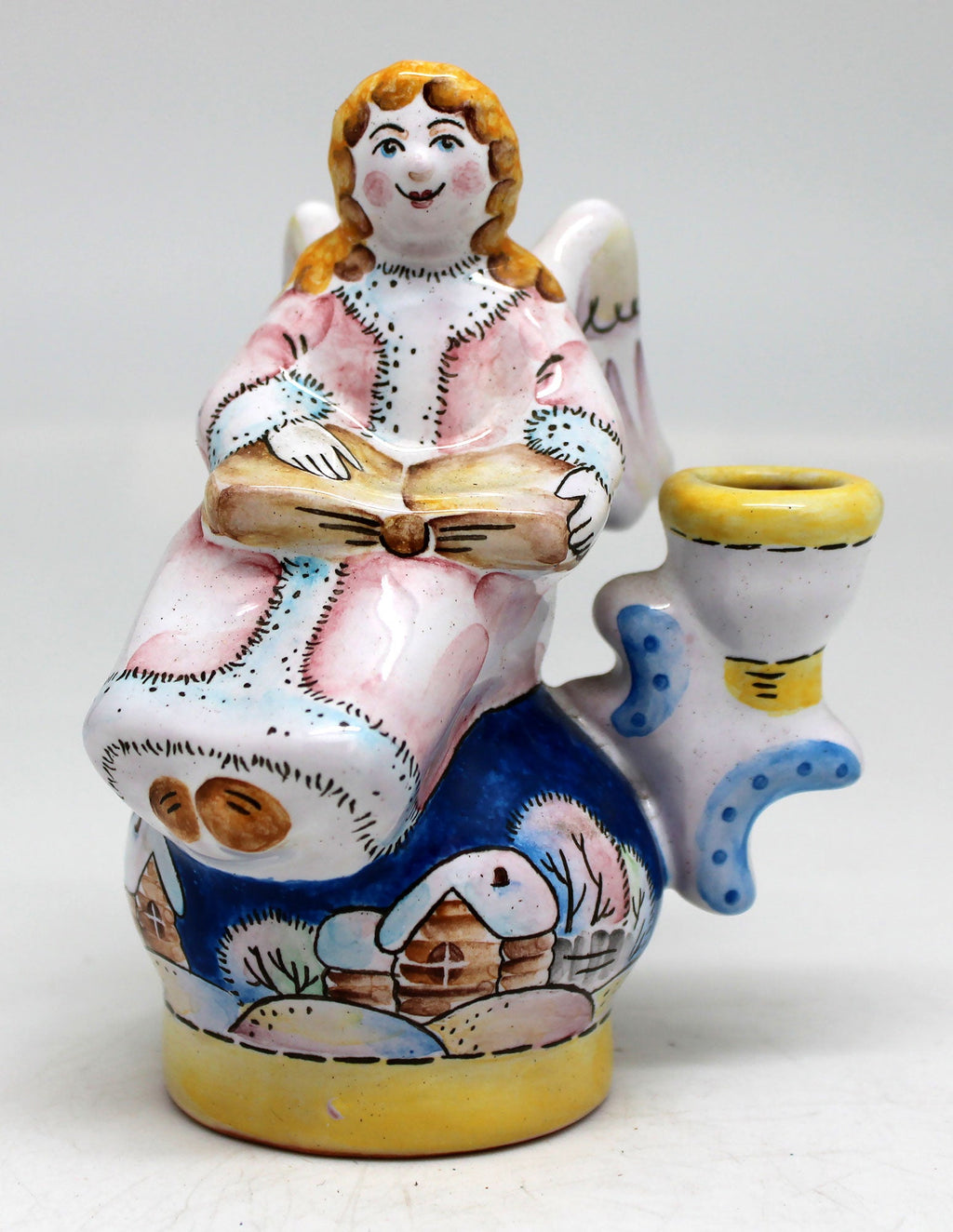 One-of-a-Kind Angel Unique Hand Painted Porcelain Candle Holder 4