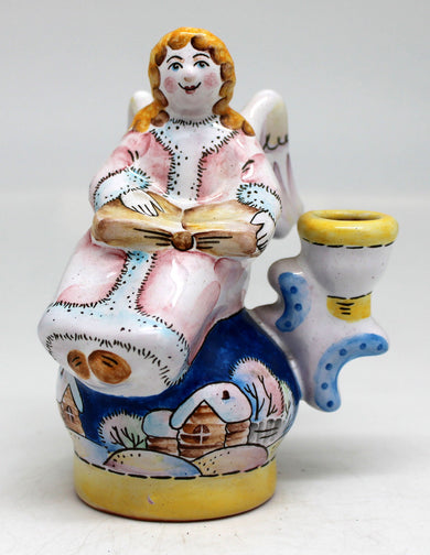 One-of-a-Kind Angel Unique Hand Painted Porcelain Candle Holder 4