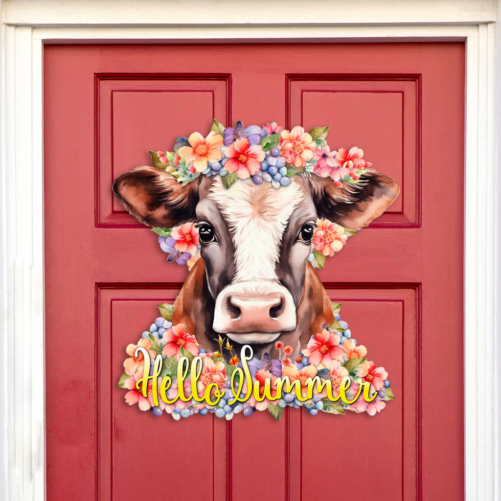 Front door welcome sign Hello Summer Front porch Summer wreath Main entrance banner Flowers Welcome sign - Wooden front porch decor - 933111H