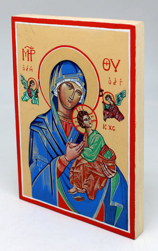 Virgin Mary Directress - Original One-of-a-Kind Orthodox Icon Handpainted on Wood 8 x 5.5