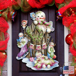 Christmas Time Christmas Door Decor by Jamie Mills-Price - Christmas Santa Snowman Decor - 8457502H